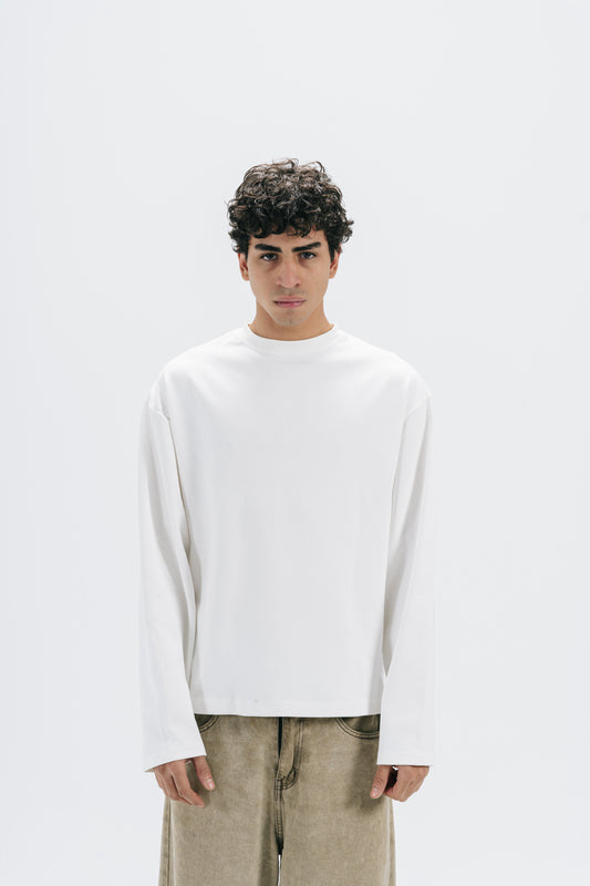 White Boxy Longsleeve