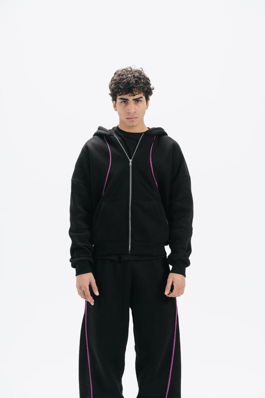 BLACK ZIP-UP